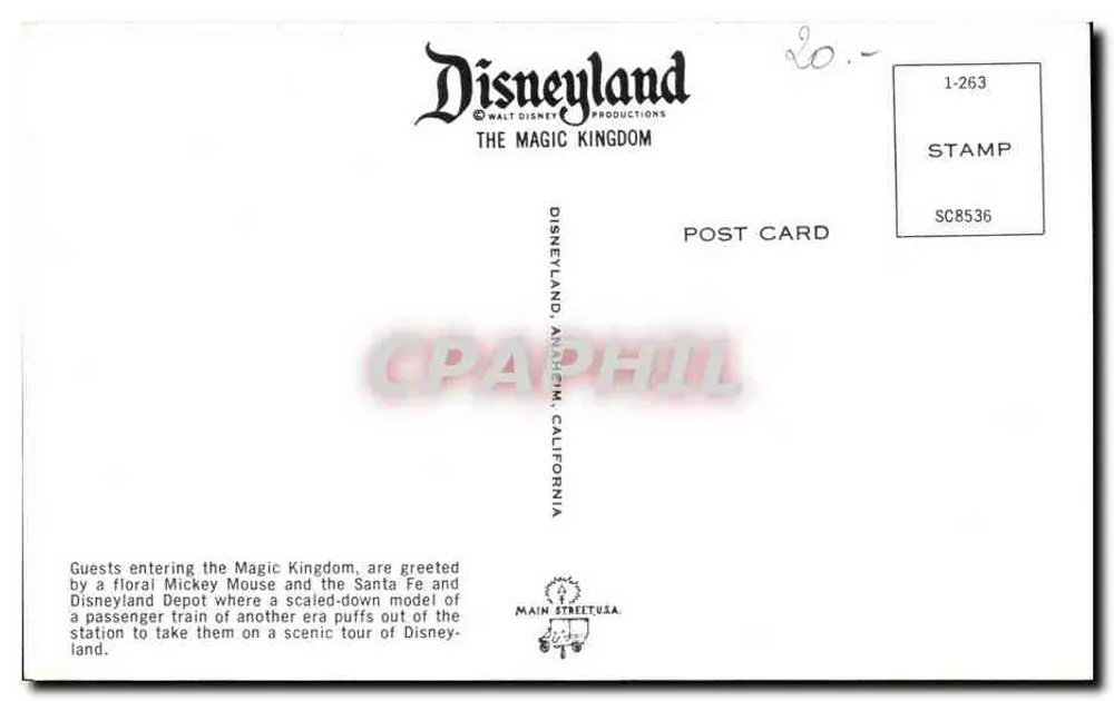 Disneyland — Bahnhof Santa Fe und Miniaturzug — Walt Disney Productions - Rückseite
