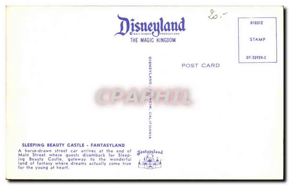 Schloss der Schläferin — Disneyland — Walt Disney Productions - Rückseite
