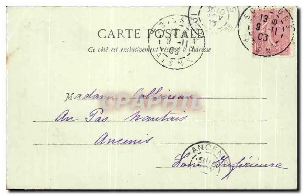 Laon - Rue Serrurier & Nordturm der Kathedrale — E. Chaseray, Val-Saint-Pierre, Vervins - Rückseite