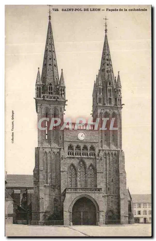 Saint-Pol-de-Léon — Façada katedry — kolekcja Villain, Quimper - Awers