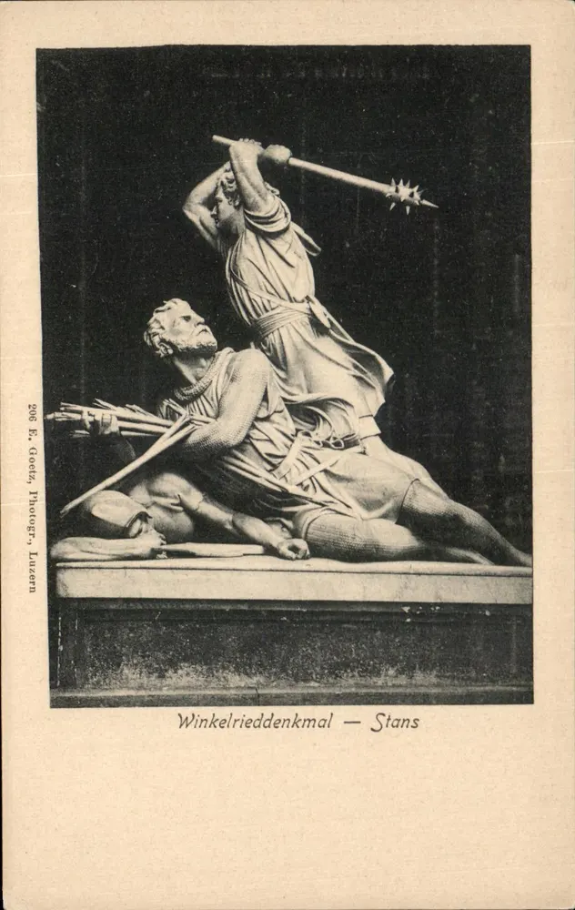 Winkelrieddenkmal — Stans — éditeur E. Goodz, Photogr. Luzern, n° 206 - Frente