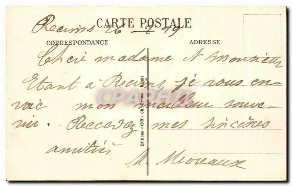 Reims — Den Denkmal der Schwarzen Armee — Editions OR - Rückseite