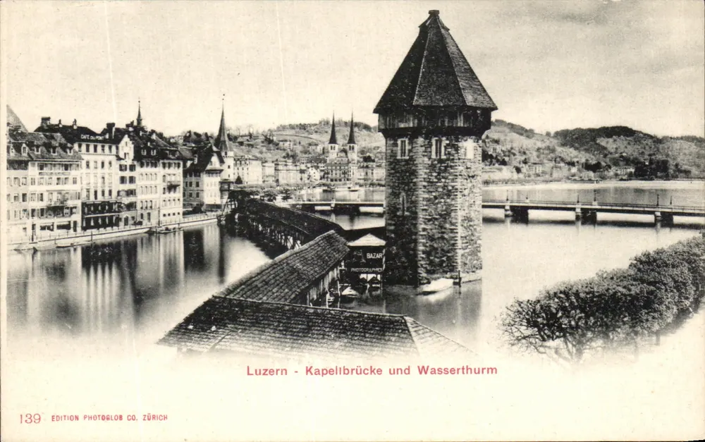 Lucerne - Kapellbrücke und Wasserthurm — Ausgabe Photoglob Co. Zürich, n° 139 - Vorderseite