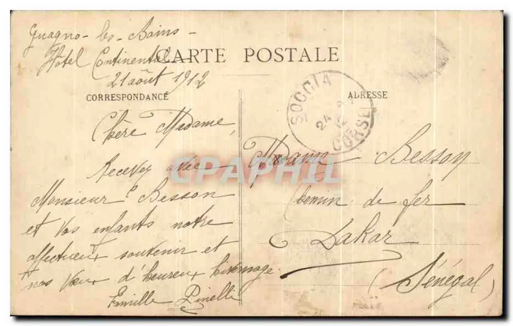 Exkursion von Ajaccio nach Vico — Ruinen des feudalen Schlosses — Sammlung J. Paul de Lecca - Rückseite