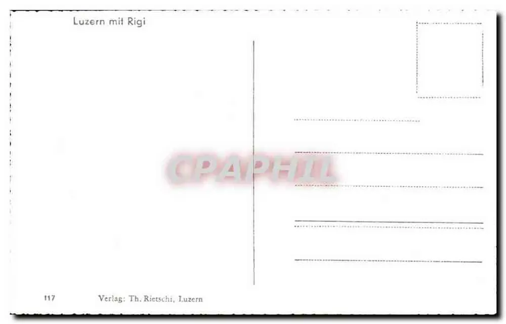 Lucerna com Rigi — 117 — Editora Th. Rietschi, Lucerna - Verso