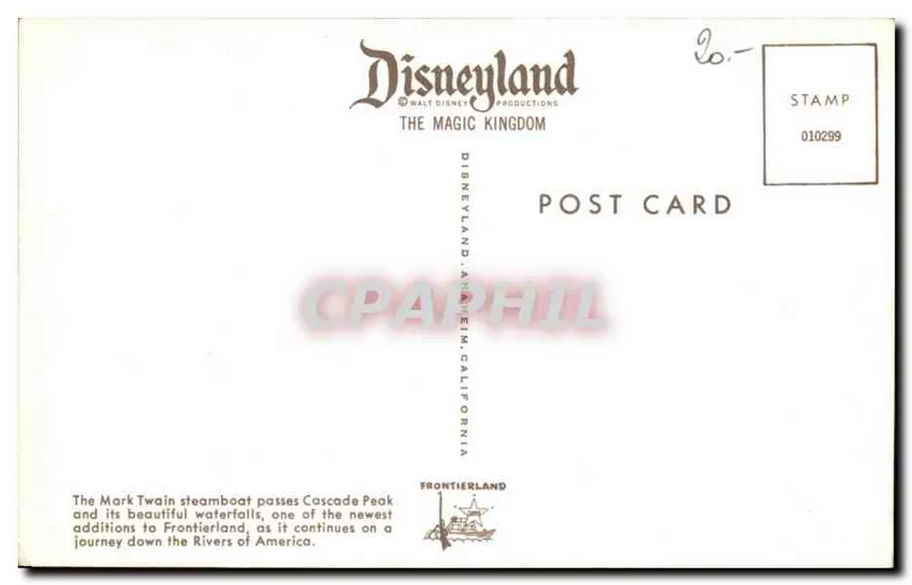 Mark Twain Dampfschiff — Frontierland — Disneyland Productions - Rückseite