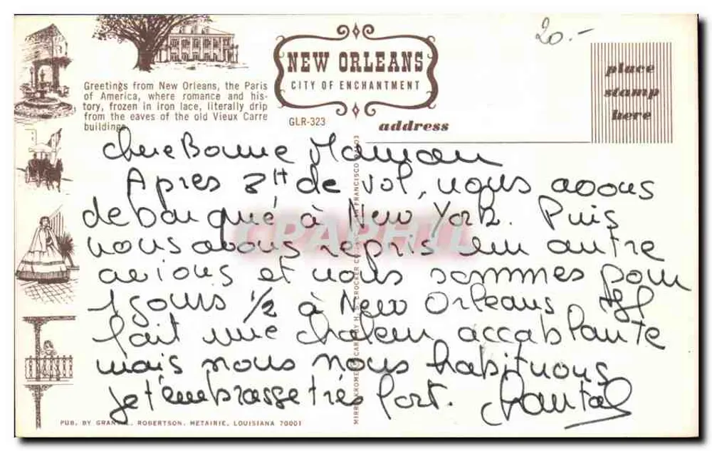 New Orleans, Luisiana — Cabildo Al Exchange Plaza — editor GRANT & ROBERTSON, n° GLR-323 - Reverso