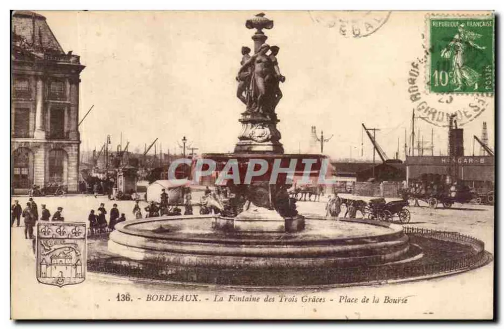 Bordeaux - Fontäne der Drei Grazien - Place de la Bourse - Vorderseite