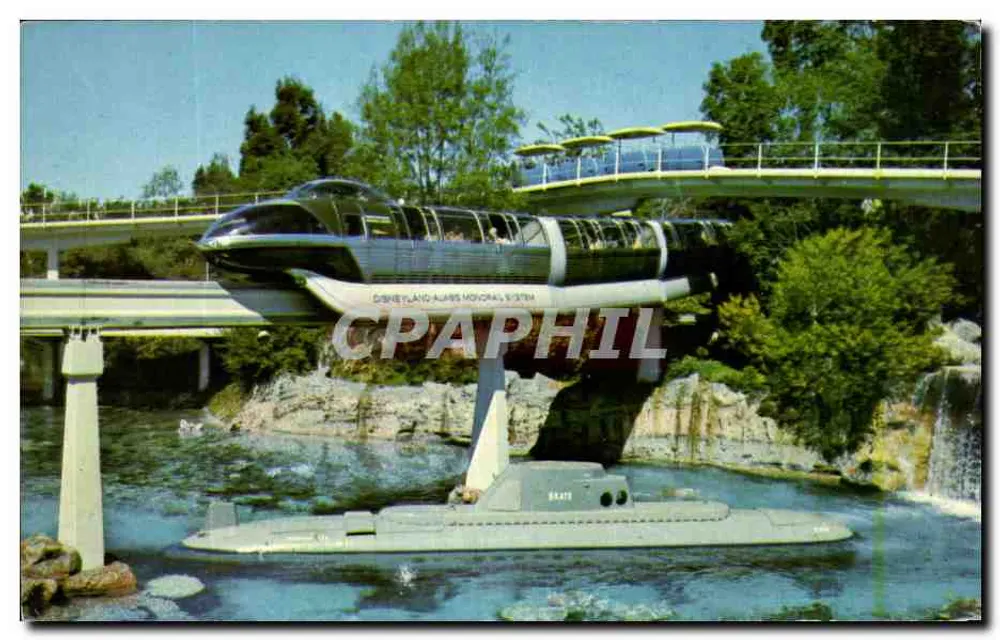 Monorail und U-Boot am Disneyland — Disneyland, Anaheim, Kalifornien — Walt Disney Productions - Vorderseite