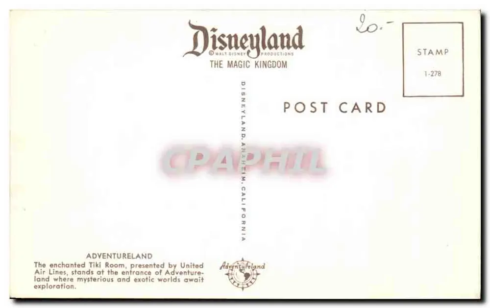 Adventureland — Eingang zum Tiki Room — Disneyland, California - Rückseite