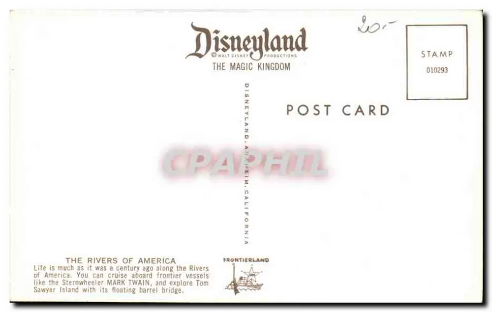 Tom Sawyer Island — Frontierland — Disneyland Productions - Rückseite