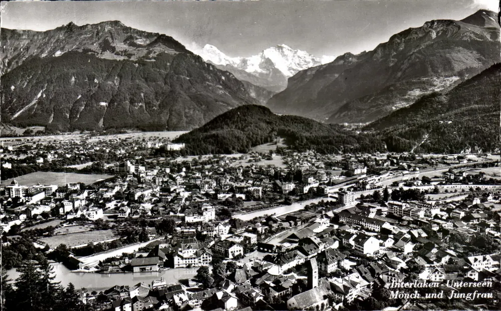 Interlaken-Unterseen — Mönch e Jungfrau — H. Steinhauer, Interlaken - Frente
