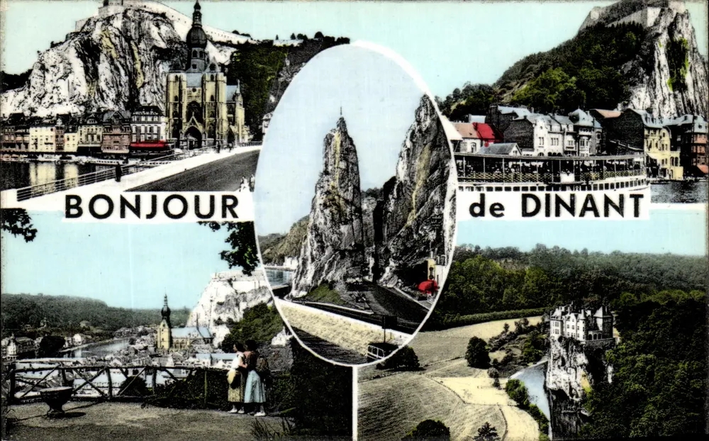 Dinant — vista panorâmica com a catedral e as falésias — Artcolor Bruxelles n°16 - Frente