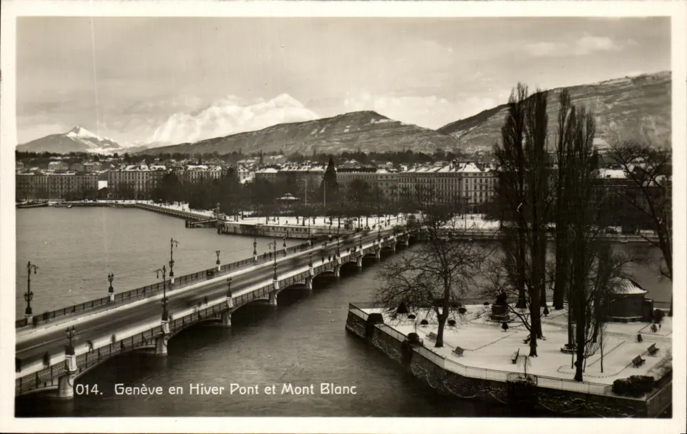 Genf im Winter Brücke und Mont Blanc — 014 - Vorderseite