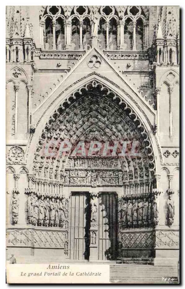 Amiens — Der Große Portal der Kathedrale — V. P. LARIS, N°3 - Vorderseite