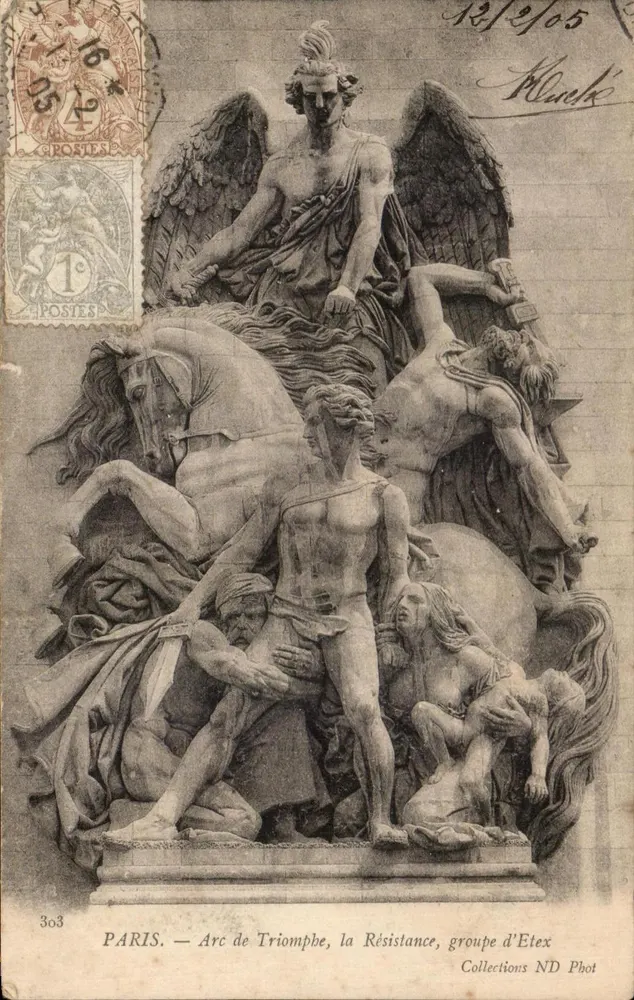 PARIS — Arc de Triomphe, la Résistance, groupe d'Etex — Collections ND Phot, n° 303 - Frente