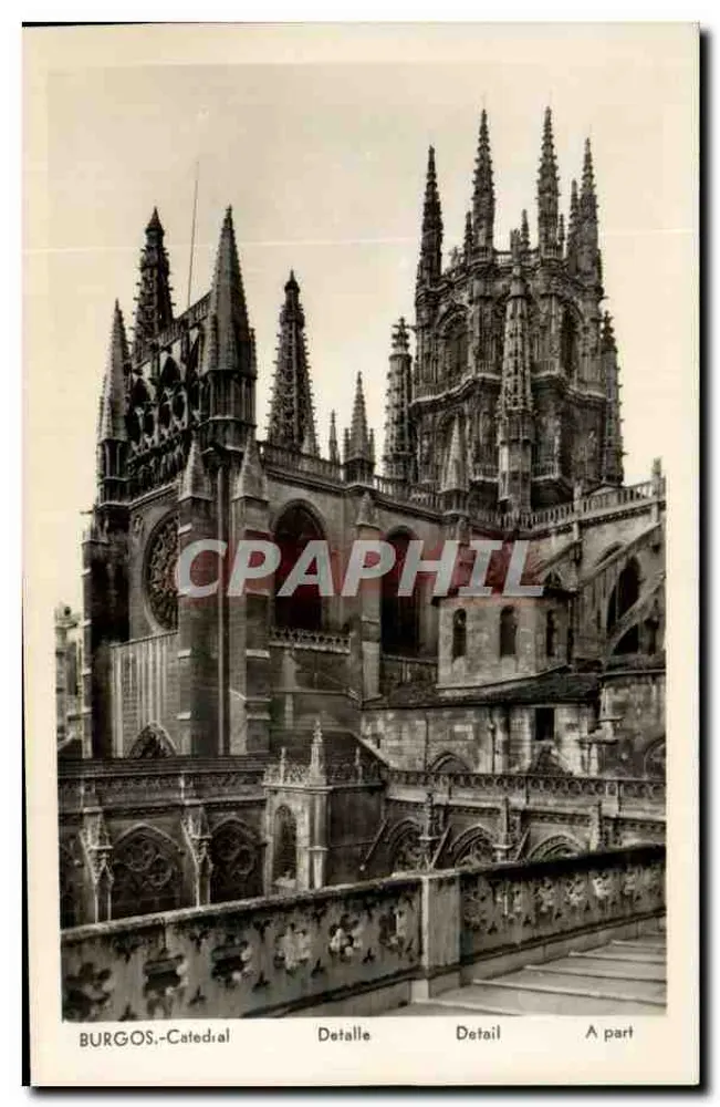 Burgos - Catedral — detalhe da fachada gótica — editor ManiPal, n° 142205 - Frente