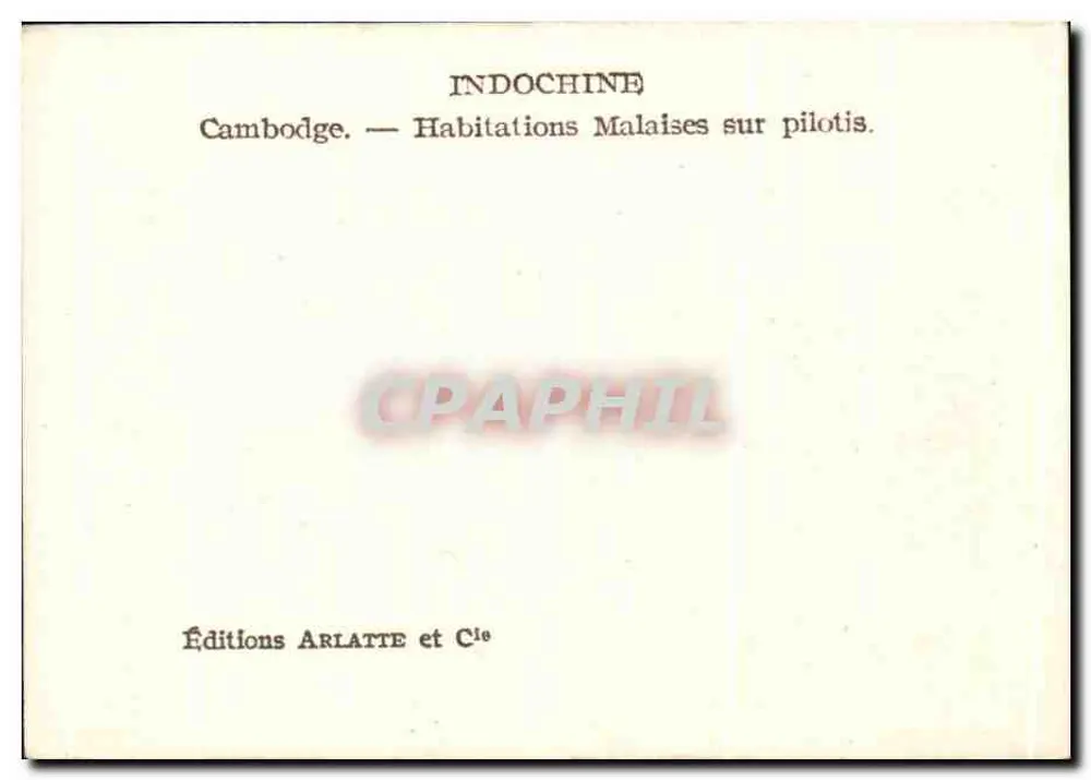 Kambodscha — Malayische Häuser auf Pfählen — Arlatte et Cie Editions - Rückseite
