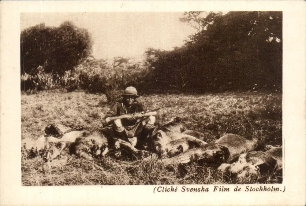 Französisch-Equatorial-Afrika — Jagd auf Löwen — Éditions Arlatte et Cie. - Vorderseite