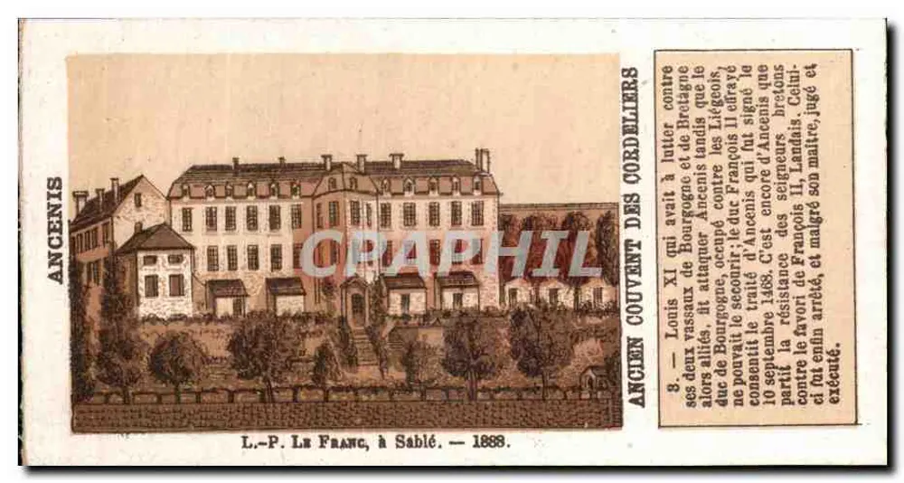 Altes Kloster der Cordeliers in Ancenis — L.-P. Le Franc, in Sablé — 1889 - Vorderseite