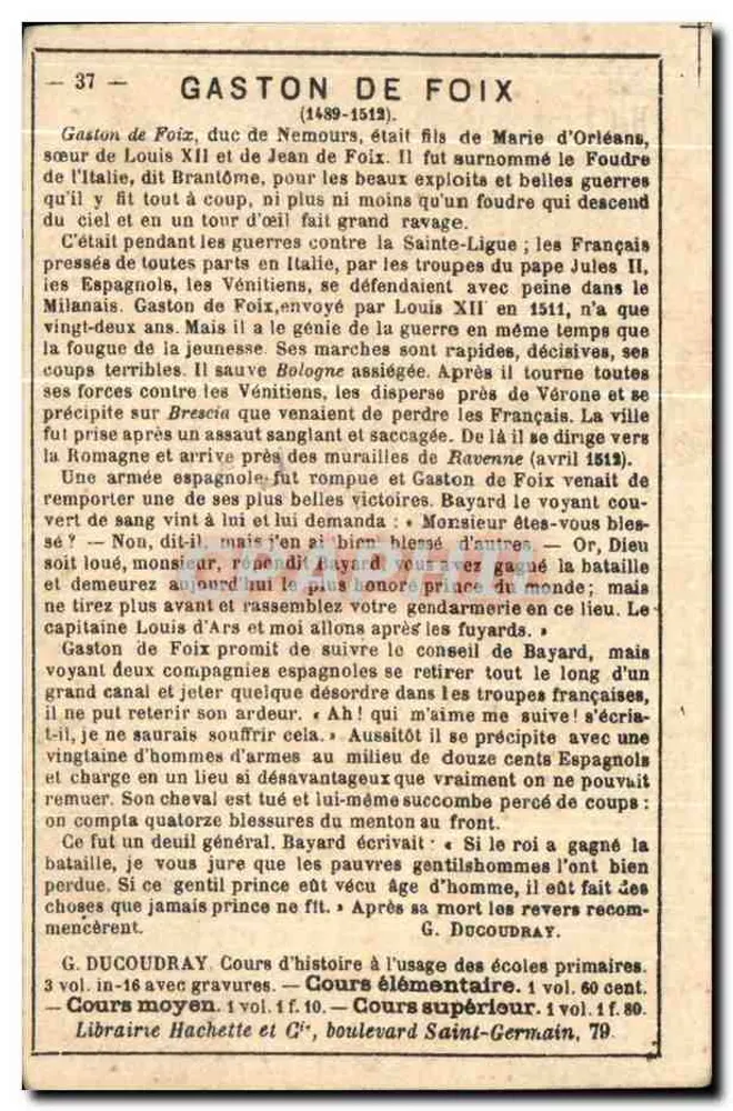 Gaston de Foix — (37) — H&C - Verso
