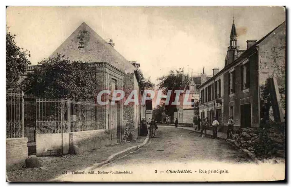 Chartrettes — Rua principal — Timbault, editor, Melun-Fontainebleau - Frente