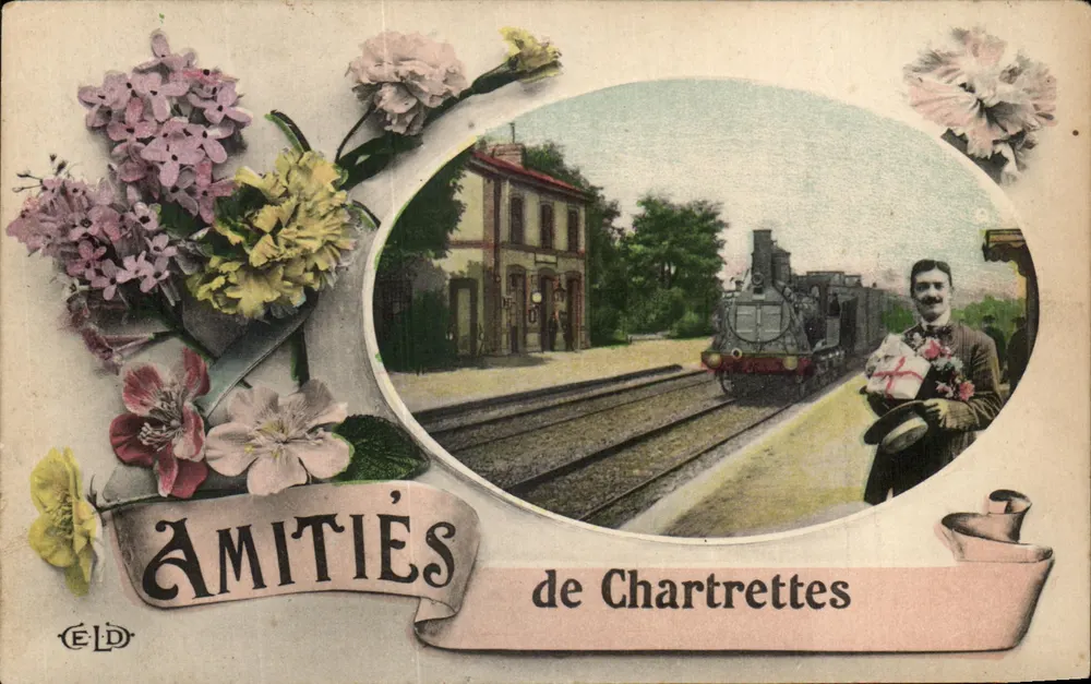 Estação de Chartrettes — Trem e viajante — Editor ELD, número de série não visível - Frente