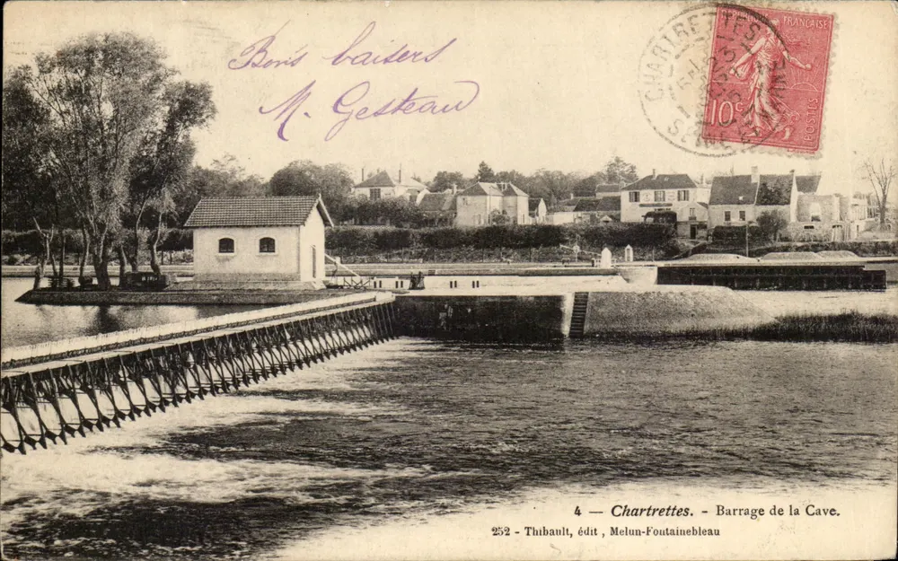 Chartrettes — Barragem da Cave — Thibault, editor, Melun-Fountainebleau - Frente