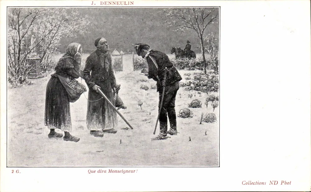 Cena de neve — três personagens — J. DENNEULIN, editor, n° 2 G. - Frente