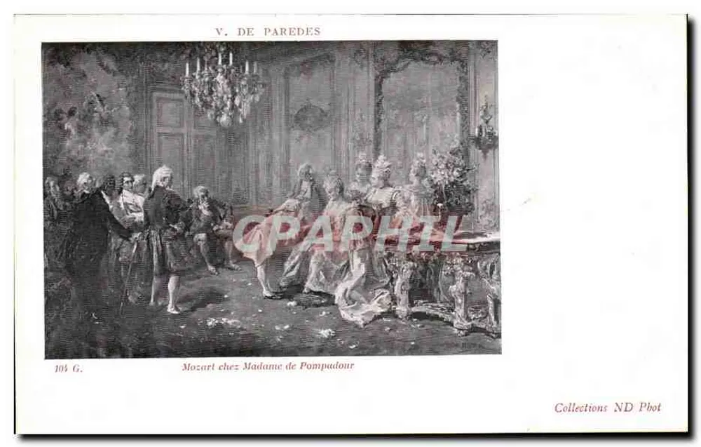 Mozart bei Madame de Pompadour — Kupferstich von V. de Paredes — Collections ND Phot - Vorderseite