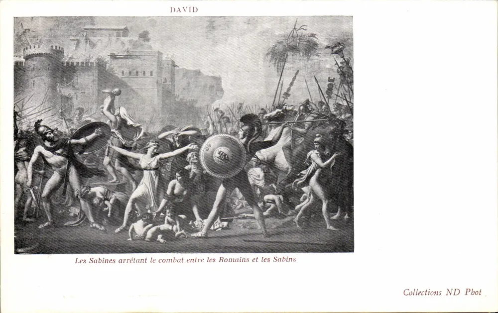 Les Sabines arrêtant le combat entre les Romains et les Sabins — David — Collections ND Phot - Vorderseite
