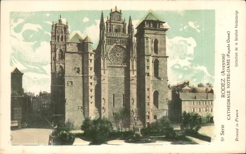 Rodez — Catedral Nossa Senhora — Fachada Oeste — Coleção da Solução Pautaubege - Frente