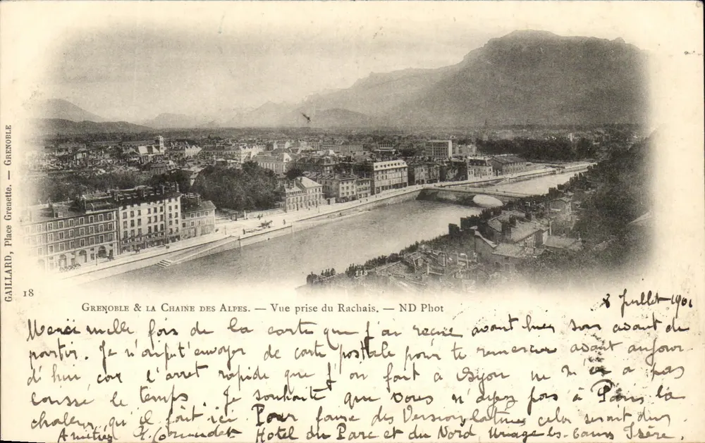 Grenoble & die Kette der Alpen — Blick vom Rachais — ND Phot - Vorderseite