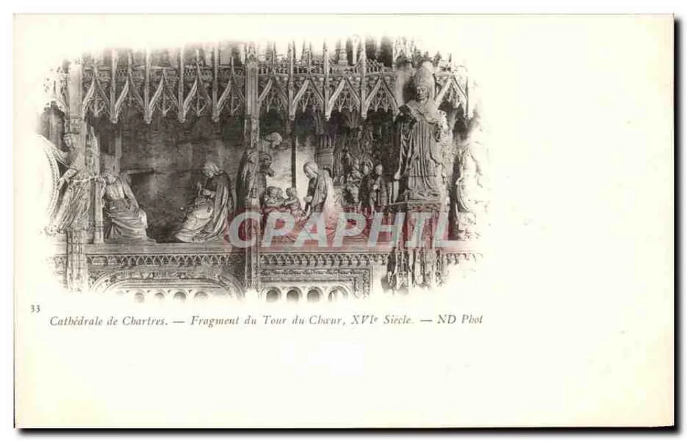 Kathedrale von Chartres — Fragment des Chor-Tours, 16. Jahrhundert — ND Phot - Vorderseite