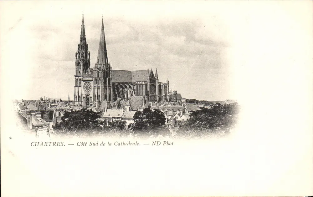 Chartres — Zuidkant van de Kathedraal — ND Pbot - Voorkant