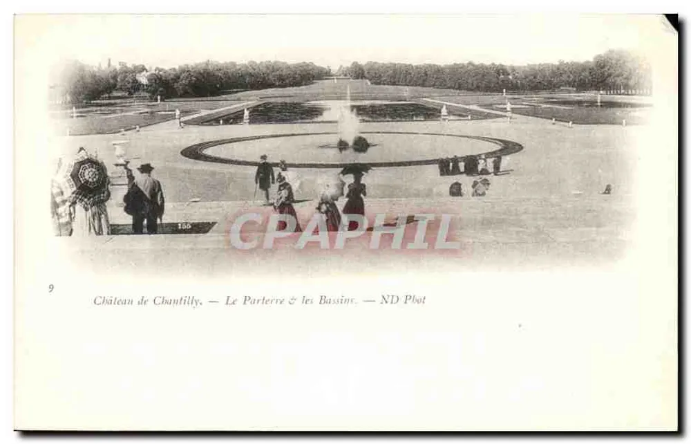 Château de Chantilly — Der Parterre & die Bassins — ND Phot - Vorderseite