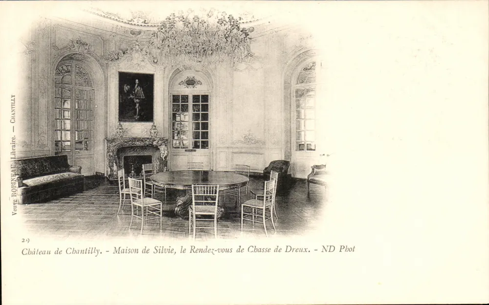 Schloss Chantilly - Silvies Zimmer, Das Jagdgespräch von Dreux - Witwe Robineau, Chantilly - Vorderseite