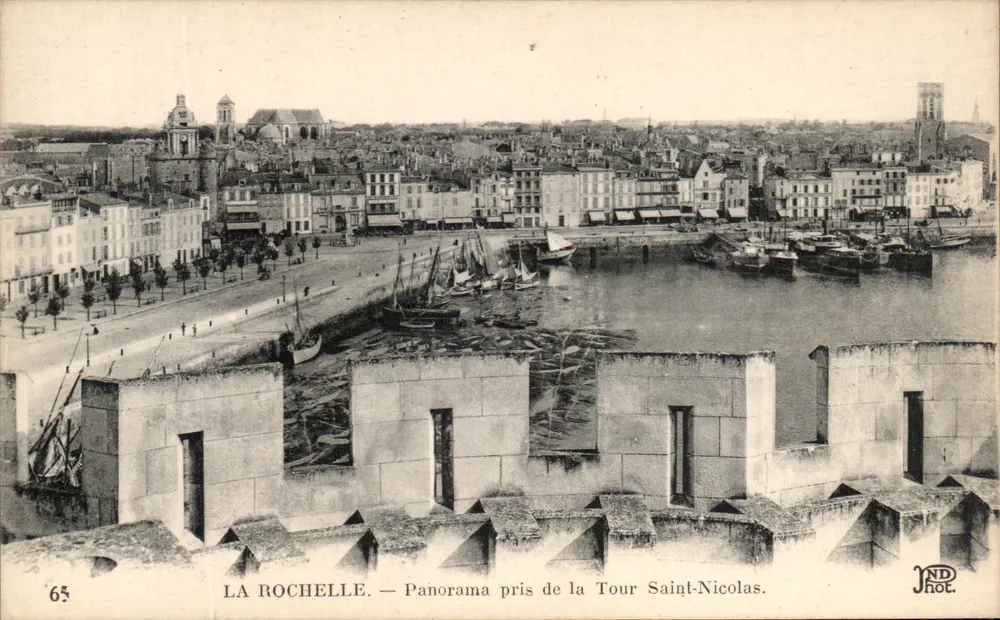 La Rochelle — Panorama vom Turm Saint-Nicolas — ND Hot. - Vorderseite