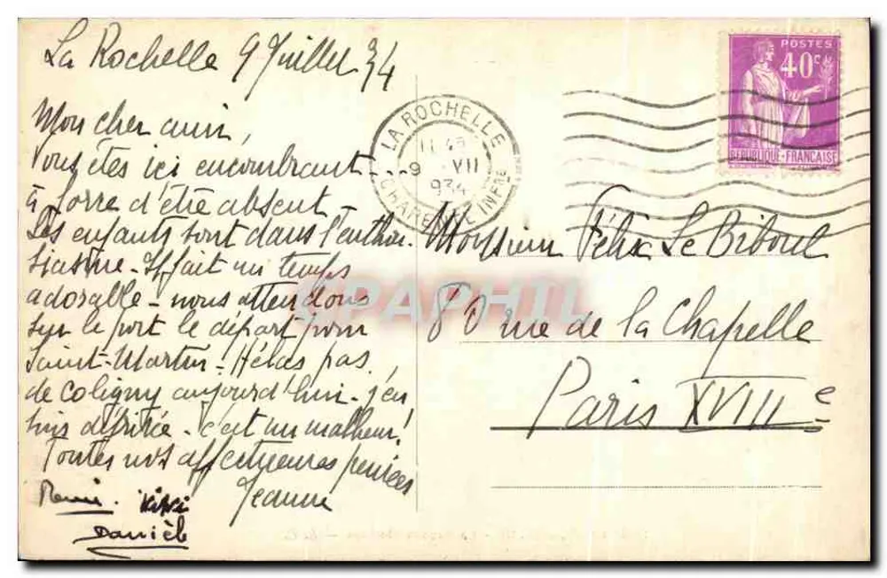 La Rochelle — La Grosse Horloge — L. C. — Nr. 1243 - Rückseite