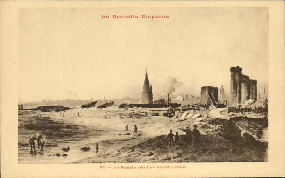 Verschwundene La Rochelle — Der neue Hafen in Bau — Ausgabe von M. A. Kohlin - Vorderseite