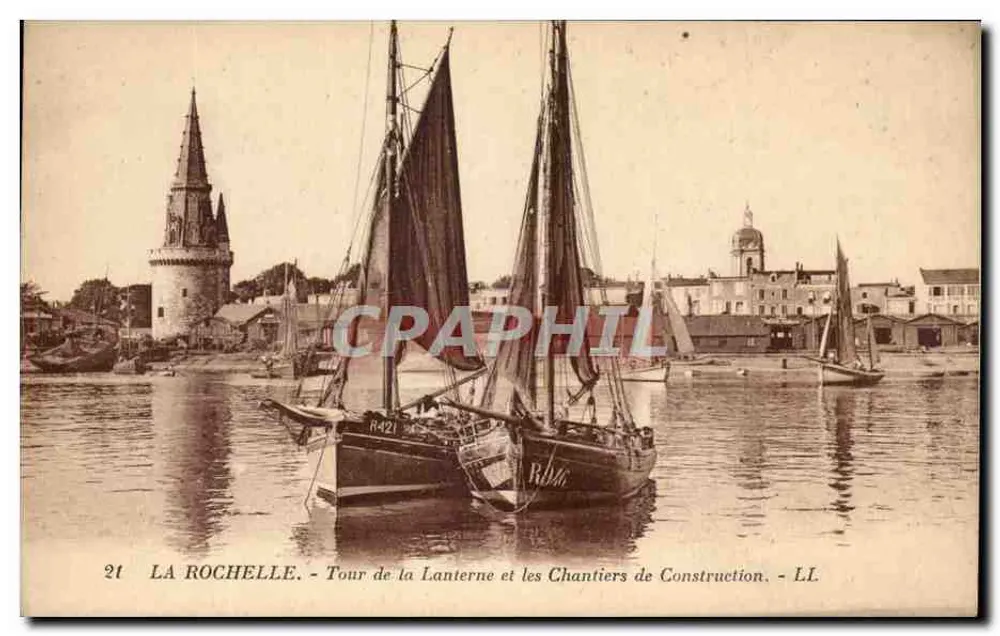 La Rochelle - Turm der Laterne und Baustellen - LL - Vorderseite