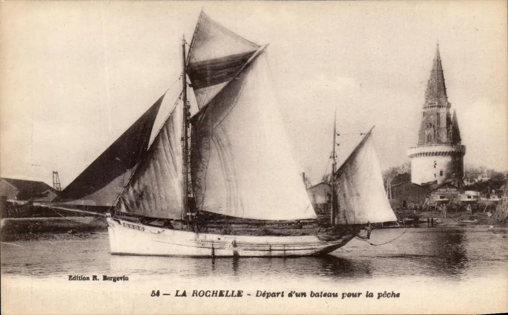 La Rochelle — Abfahrt eines Bootes zur Fischerei — Edition N. Bergevin n°54 - Vorderseite