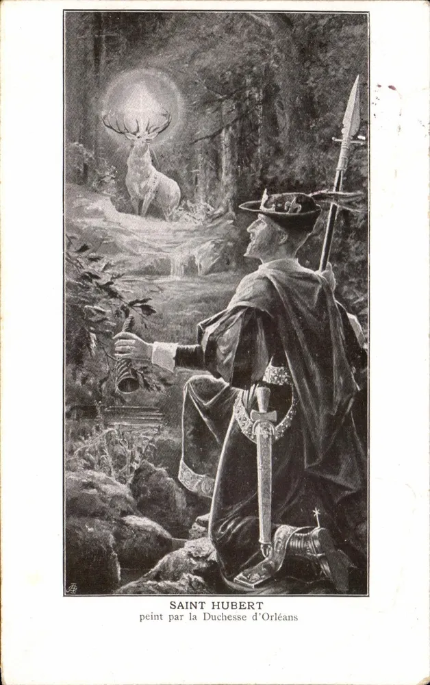 Saint Hubert — Blick auf das heilige Reh — gemalt von der Herzogin von Orléans - Vorderseite