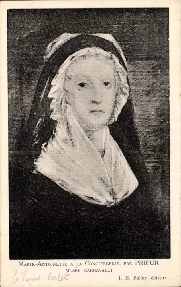 Marie-Antoinette in der Conciergerie — von Prieur — J. E. Bulloz, Verlag - Vorderseite