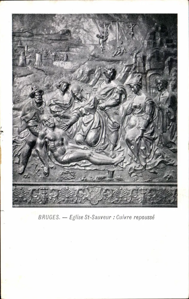 Brügge — Kirche St-Sauveur: Gußeisenrelief - Vorderseite