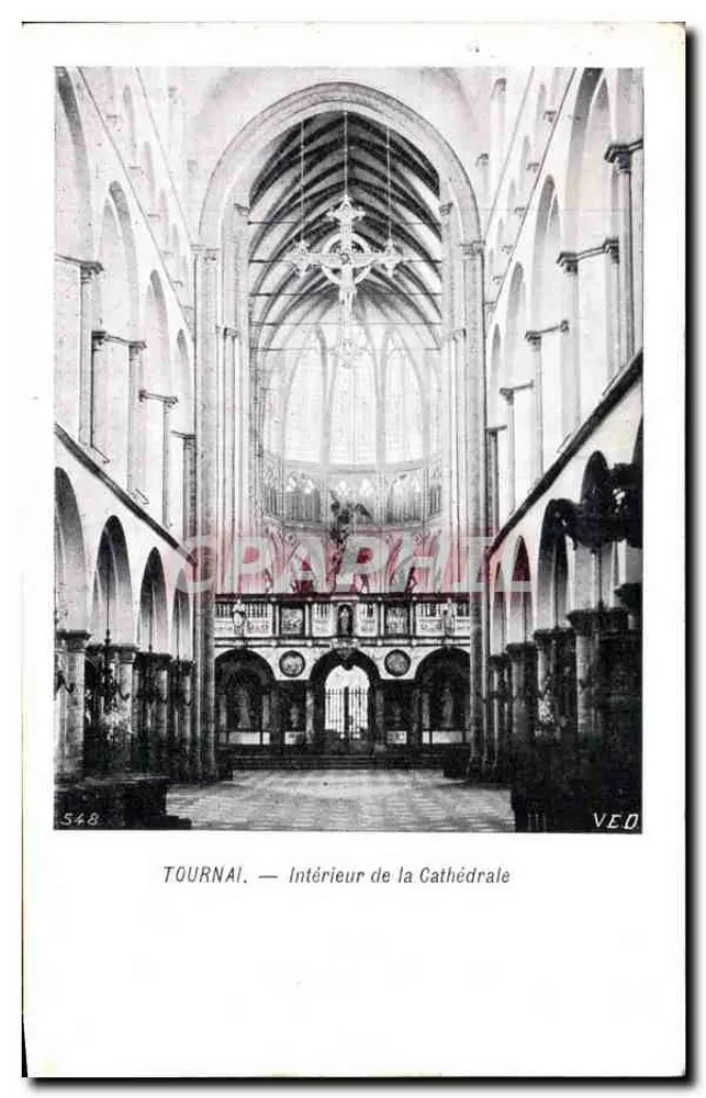 Tournai — Interior da Catedral — VEDO n°548 - Frente