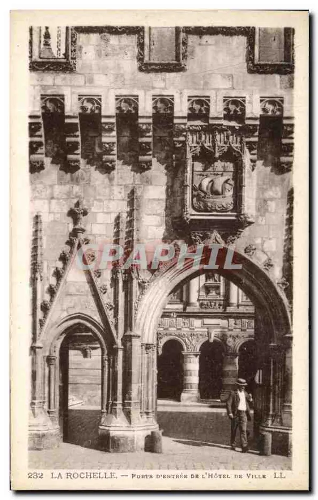 La Rochelle — Eingang zum Rathaus — Édition Artistique M. Mercier, Nr. 232 - Vorderseite