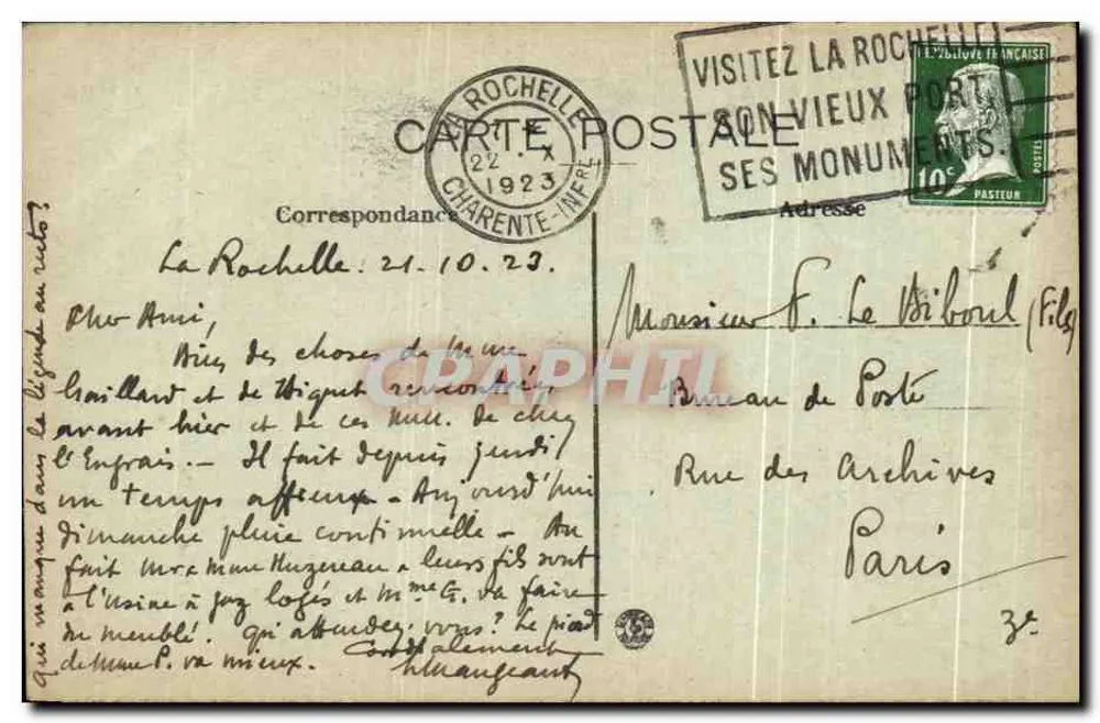 La ROCHELLE — Wiederherstellung des Hafeneingangs im 15. Jahrhundert — R Bergevin édit 66, rue des Merciers, La Rochelle - Rückseite