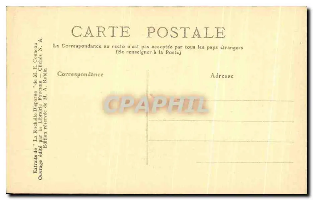 Verschwundene La Rochelle — Die Straße auf den Mauern im 14. Jahrhundert — Edition von M. A. Roblin - Rückseite