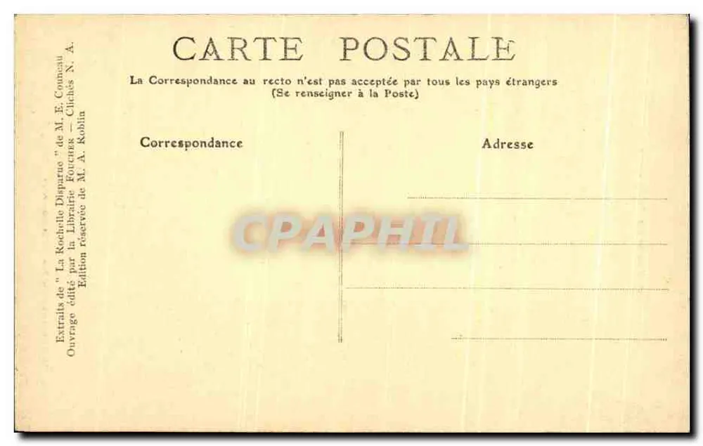 La Rochelle verschwunden — Rüstungen des Portals Saint-Seuveur — Edition M. E. Coucau - Rückseite